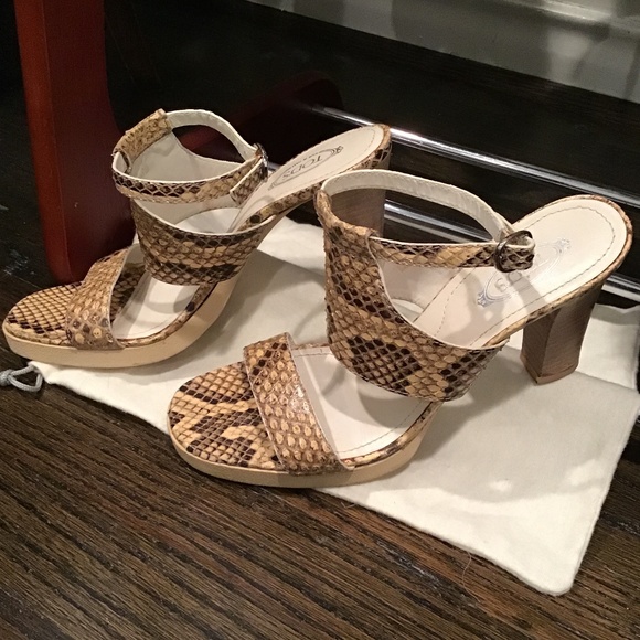 Tod’s Python Platform Sandals US 9 - Picture 4 of 8